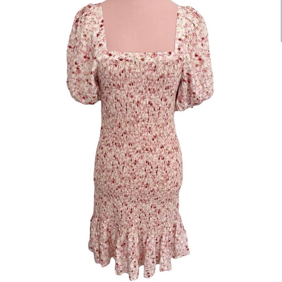 Anthropologie | Another Love Pink Smocked Floral Mini Dress NWT size small - Picture 8 of 11